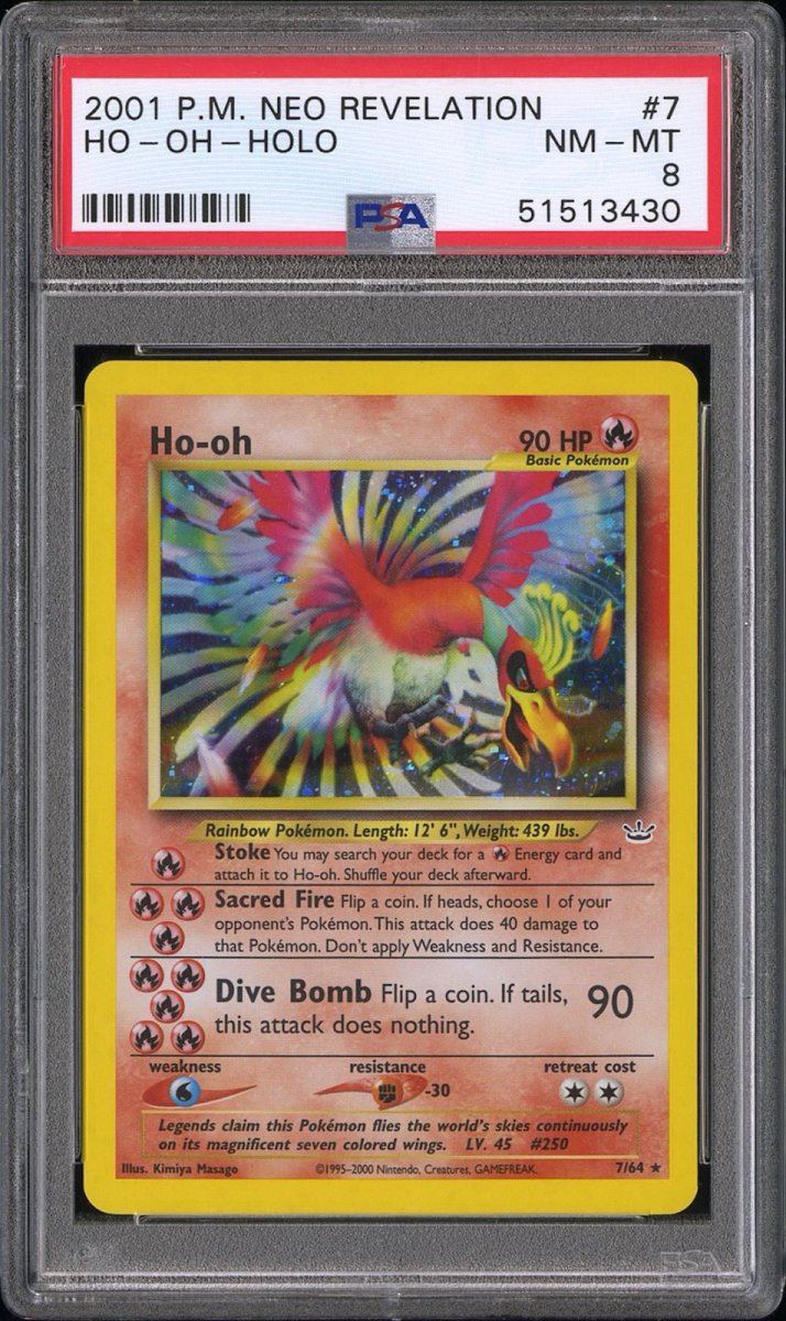 Pokemon - Ho Oh Holo 7/64 PSA 8 - Neo Revelation - Mega Cash Sydney