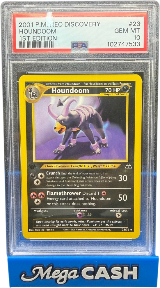 Pokémon - Houndoom 23/75 1st Edition PSA 10 - Mega Cash Sydney