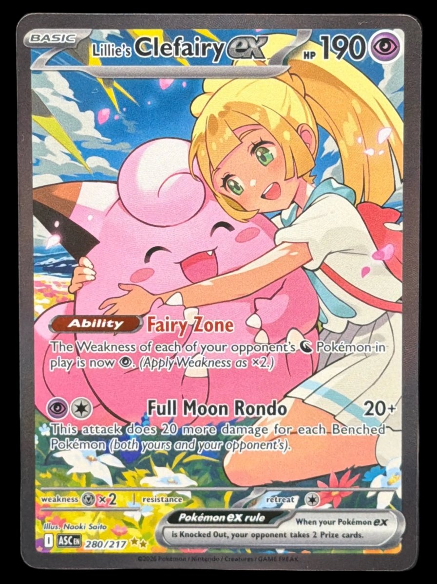 Pokemon - Lillies Clefairy EX 280/217 - Ascended Hero’s - Mega Cash Sydney