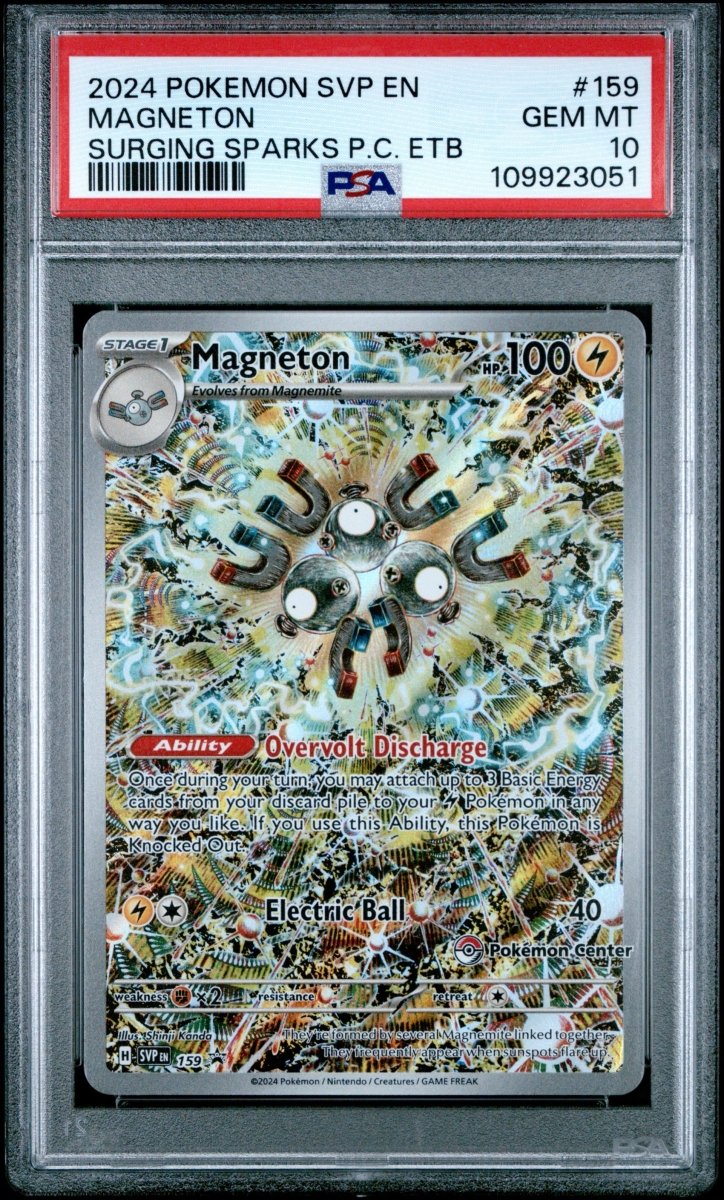 Pokemon- Magneton SVP159 PSA 10 Surging Sparks PC ETB Promo - Mega Cash Sydney