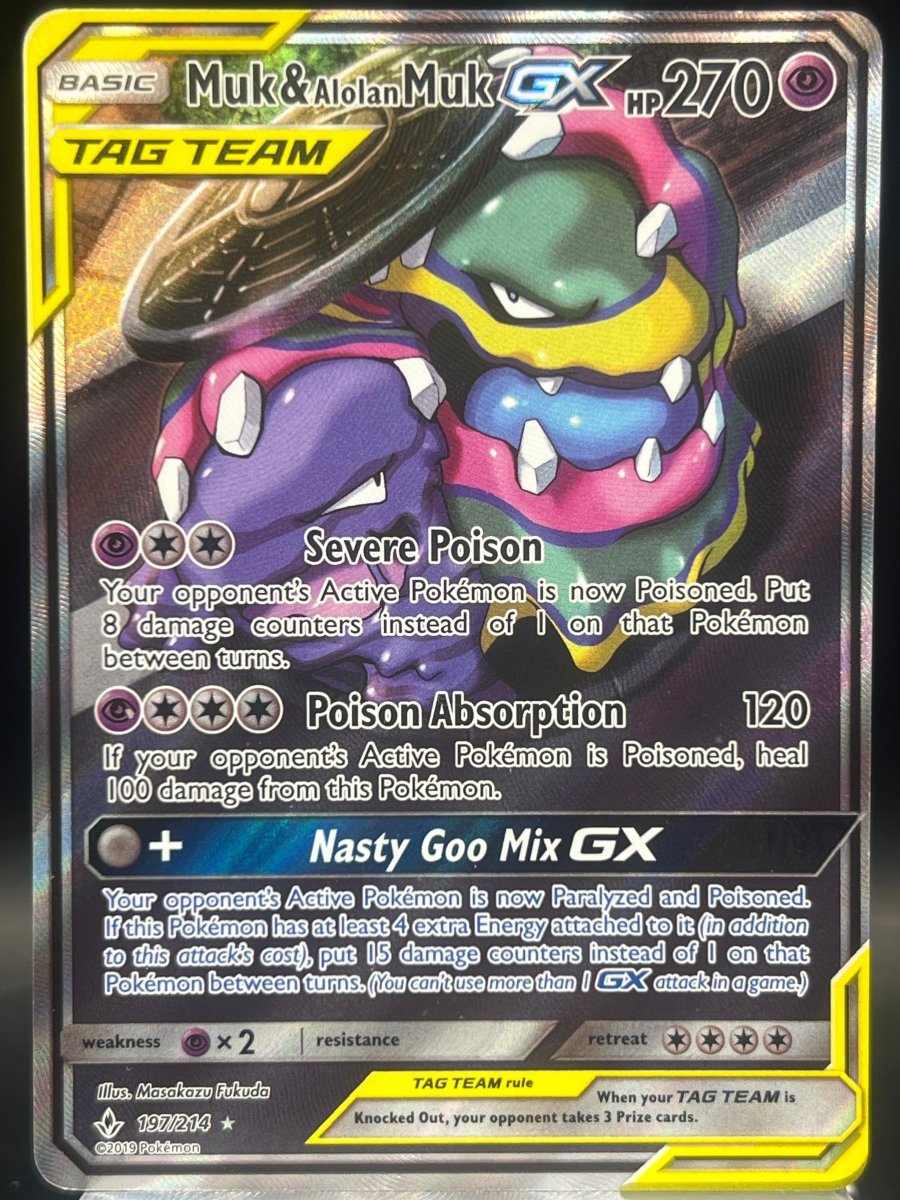Pokémon - Muk & Alolan Muk GX 197/214 Unbonded Bonds - Mega Cash Sydney
