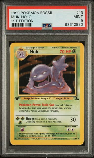 Pokémon - Muk PSA 9 - 13/62 Fossil Holo 1st Edition 1999 - Mega Cash Sydney