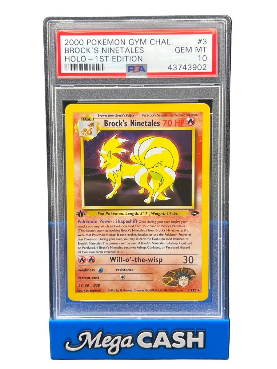Pokémon - PSA 10 1ST Edition Brock’s Ninetales Holo 3/132 - Mega Cash Sydney