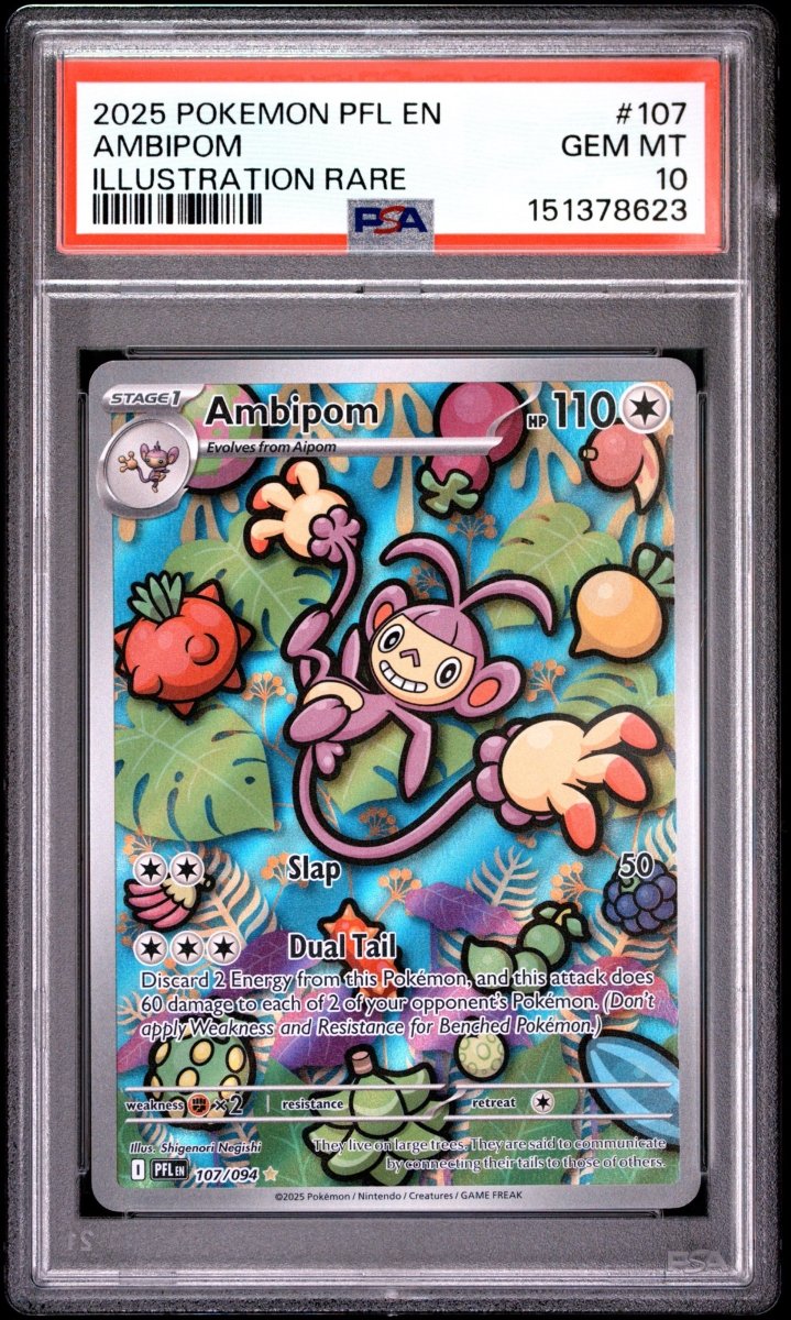 Pokémon - PSA 10 Ambipom 107/094 Phantasmal Flames - Mega Cash Sydney