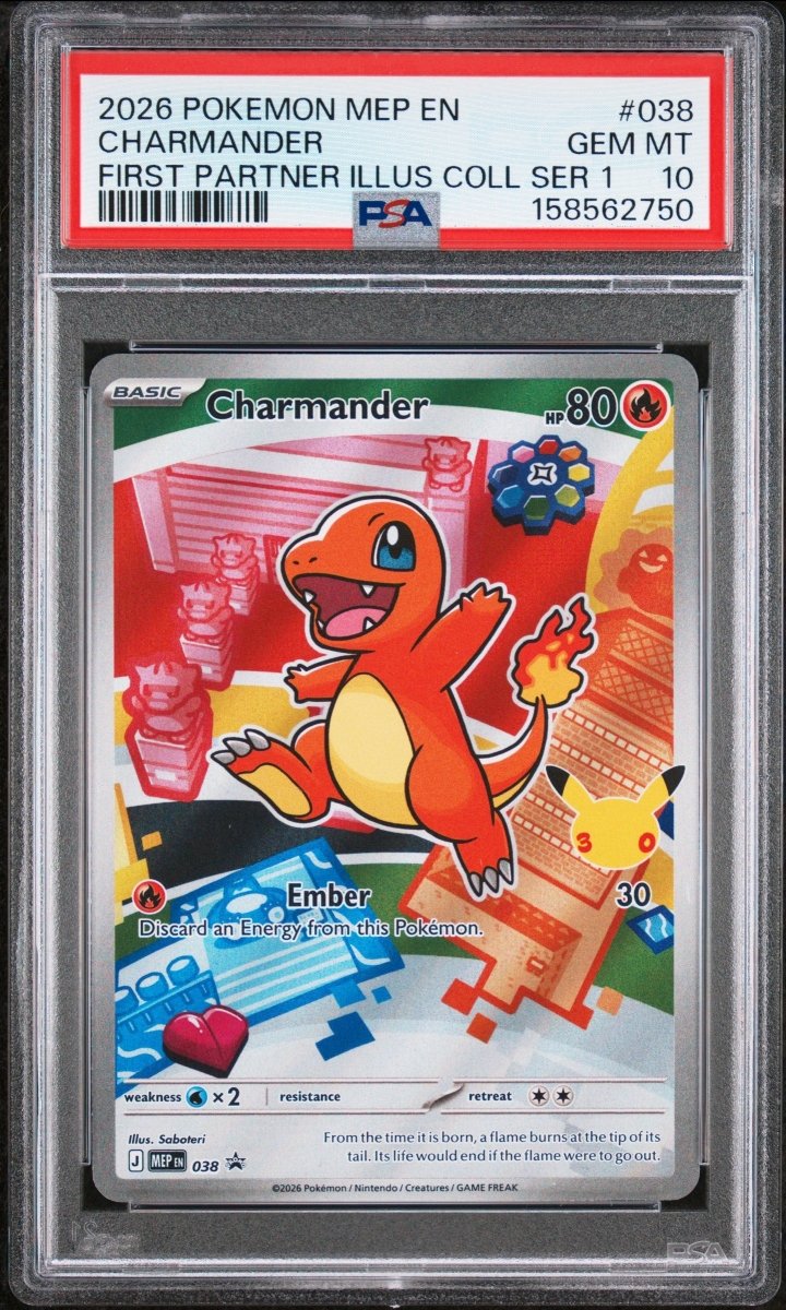 Pokémon - PSA 10 Charmander MEP038 First Parther Illustration Promo - Mega Cash Sydney