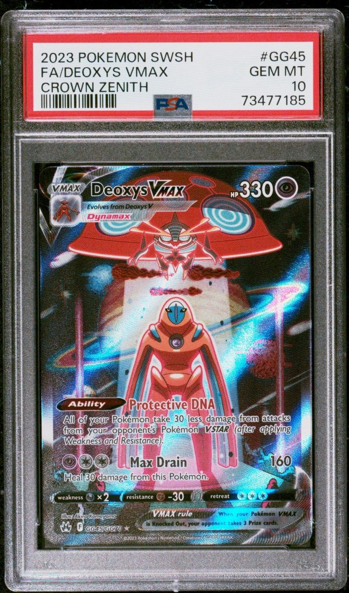 Pokémon - PSA 10 - Deoxys Vmax - GG45/GG70 - Crown Zenith - Mega Cash Sydney