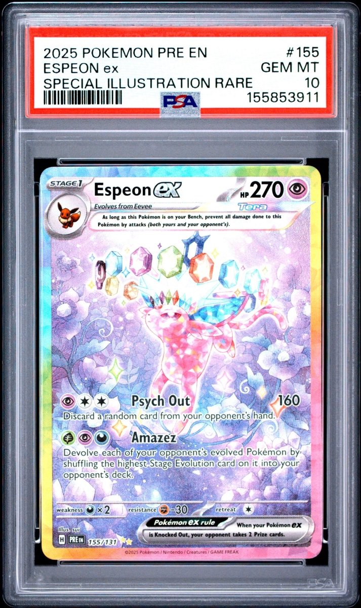 Pokémon - PSA 10 Espeon Ex 155/131 Prismatic Evolutions - Mega Cash Sydney