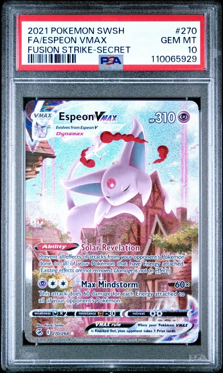 Pokémon - PSA 10 Espeon Vmax 270/264 Fusion Strike - Mega Cash Sydney