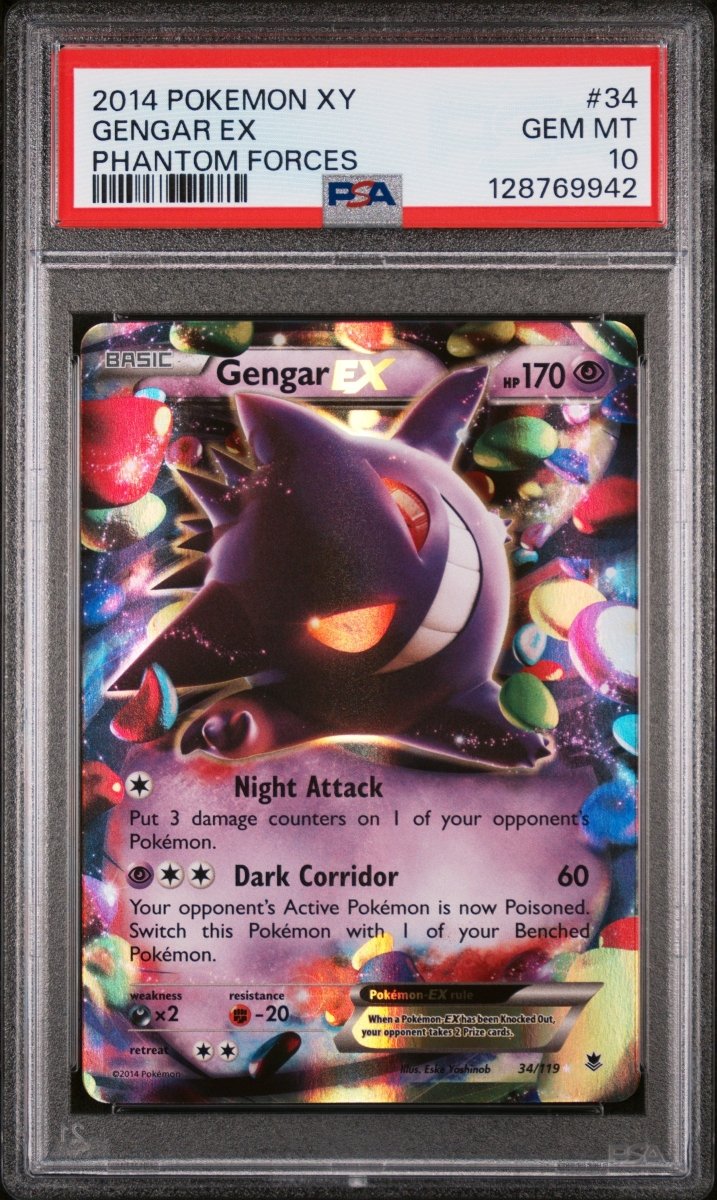 Pokemon - PSA 10 Gengar EX 34/119 Phantom Forces - Mega Cash Sydney