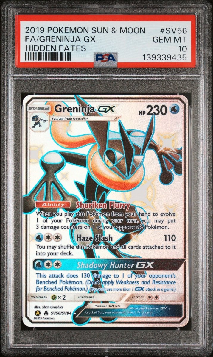 Pokémon - PSA 10 - Greninja GX - SV56/SV94 - Hidden Fates - Mega Cash Sydney