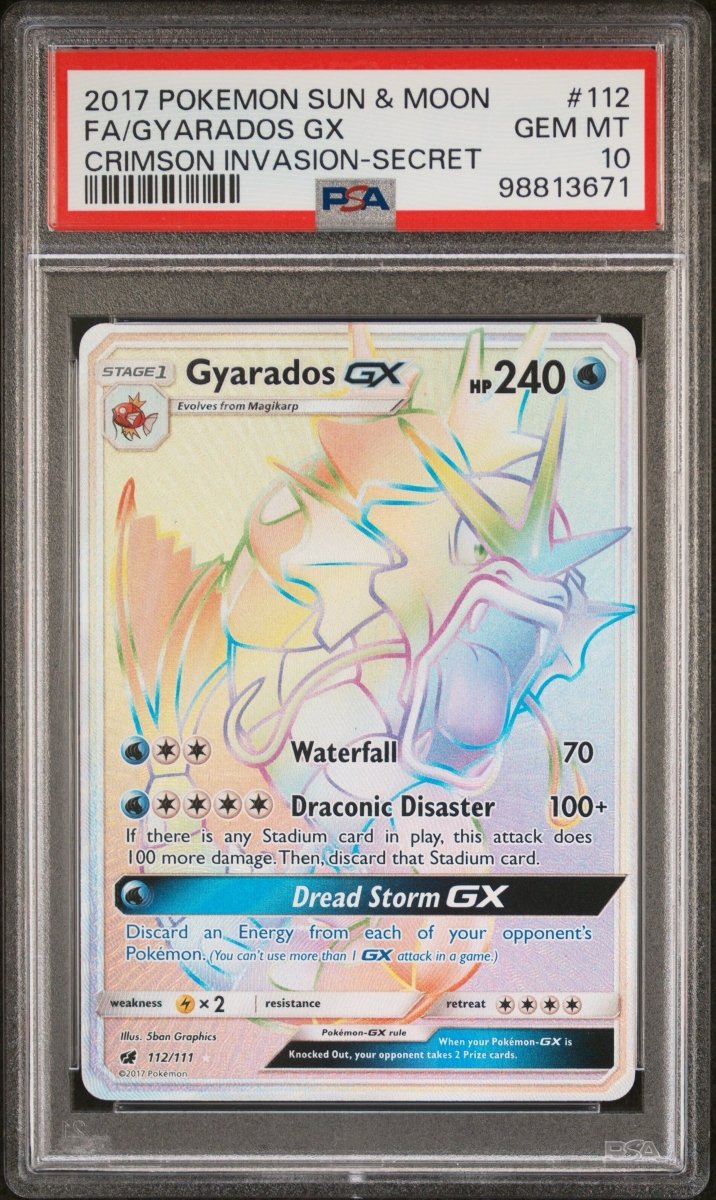 Pokémon - PSA 10 Gyarados GX 112/111 Crimson Invasion - Mega Cash Sydney