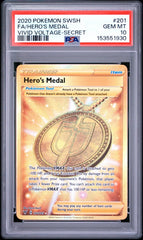 Pokémon - PSA 10 Hero’s Medal 201/185 Vivid Voltage - Mega Cash Sydney