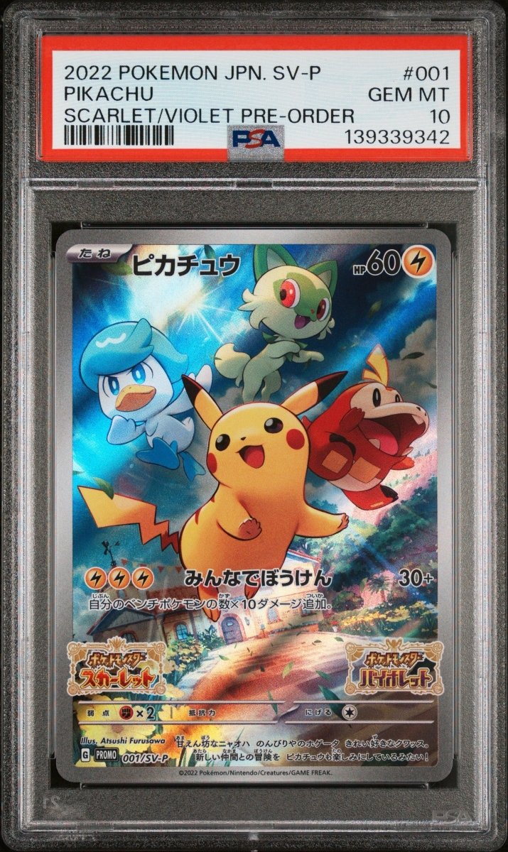 Pokémon - PSA 10 - JPN Pikachu - Pre Order Promo 001/SV - P - Mega Cash Sydney