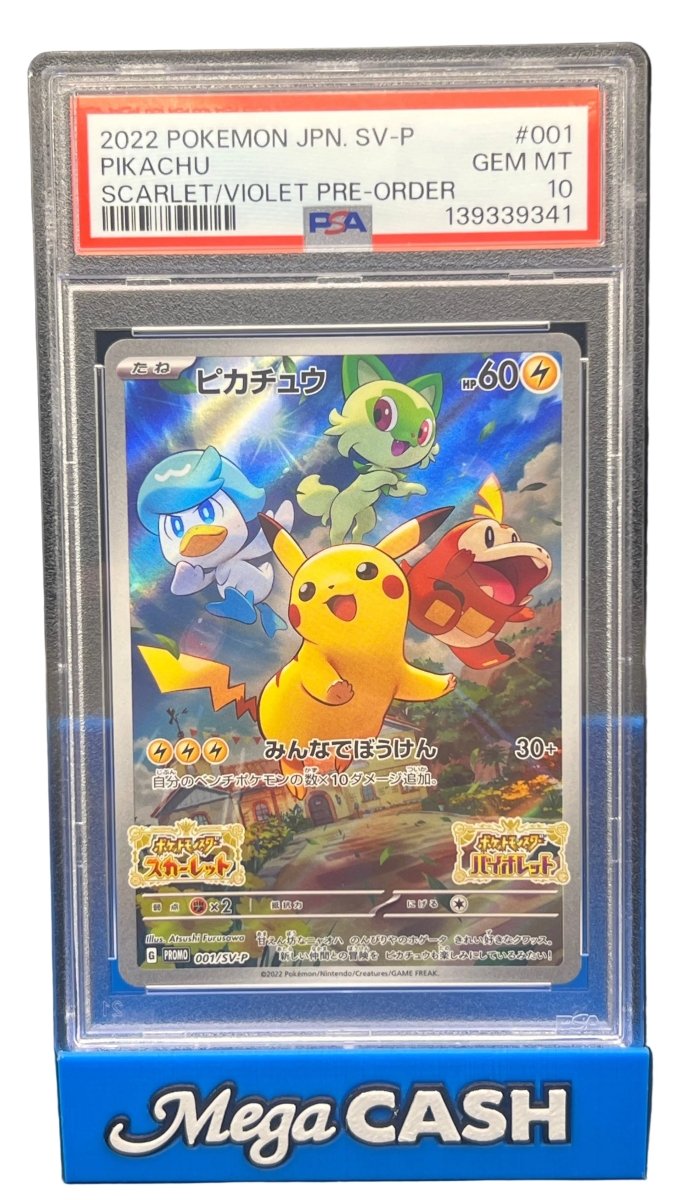 Pokémon - PSA 10 - JPN Pikachu - Pre Order Promo 001/SV - P - Mega Cash Sydney