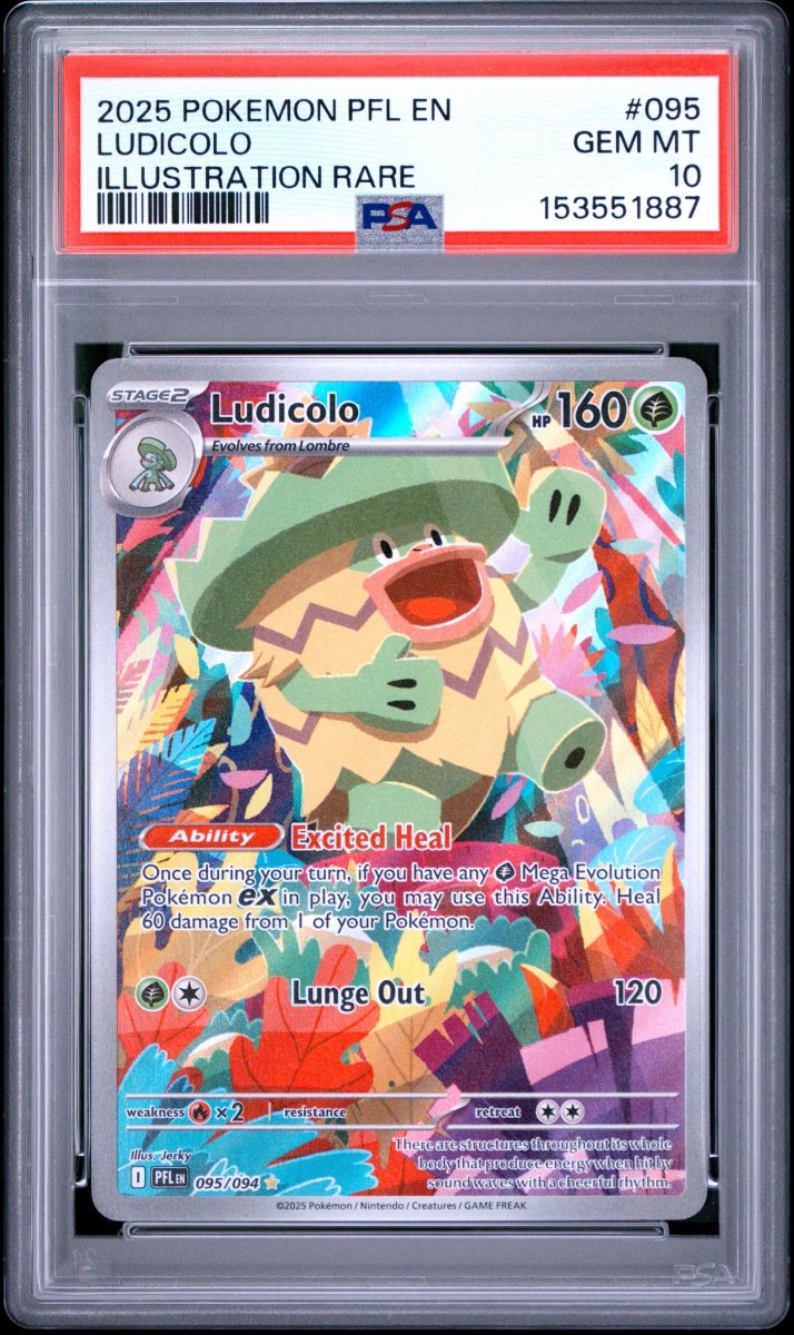 Pokémon - PSA 10 Ludicolo 095/094 Phantasmal Flames - Mega Cash Sydney