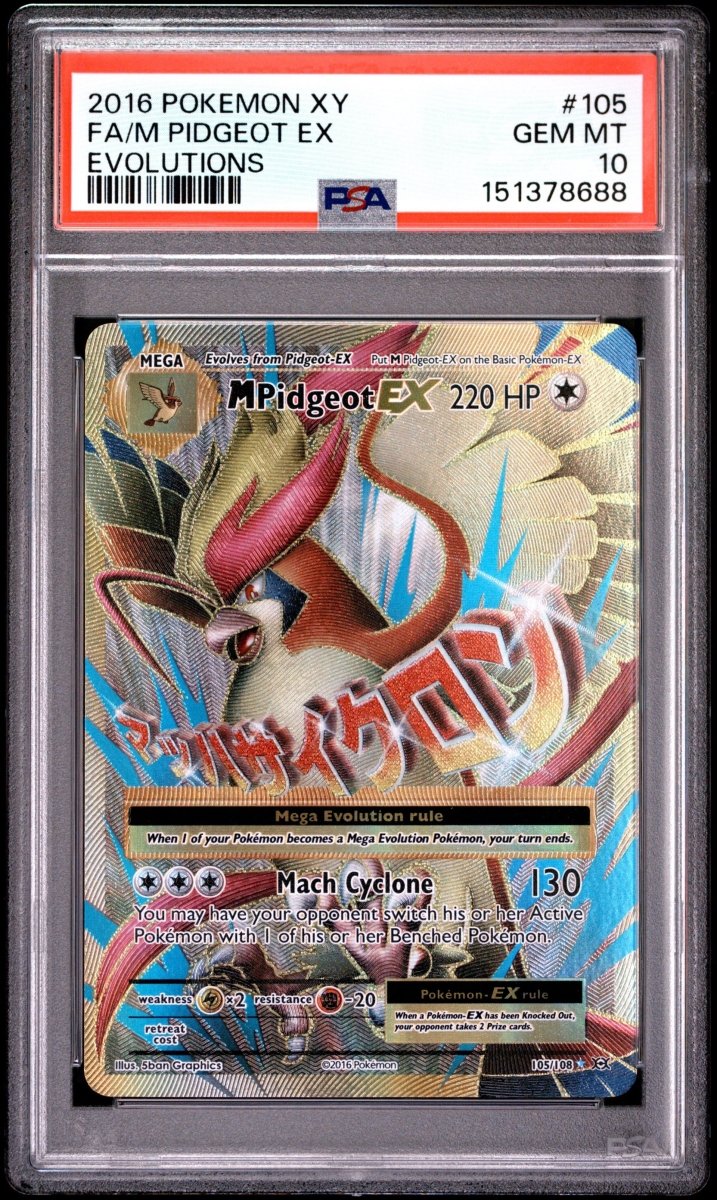 Pokémon - PSA 10 M Pidgeot Ex 105/108 XY Evolutions - Mega Cash Sydney