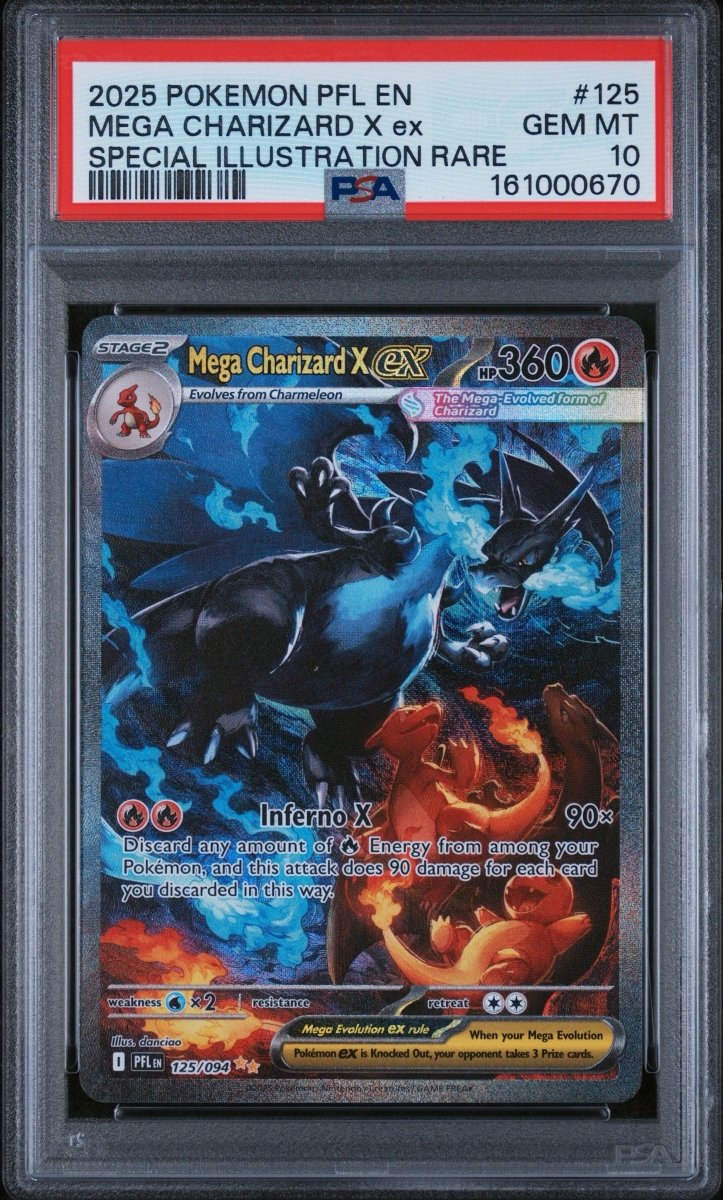 Pokemon - PSA 10 Mega Charizard X EX 125/094 Phantasmal Flames Mega Evolution - Mega Cash Sydney