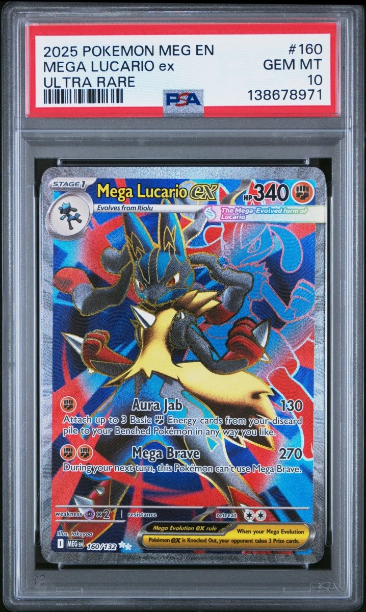 Pokémon - PSA 10 Mega Lucario Ex 160/132 Mega Evolutions - Mega Cash Sydney