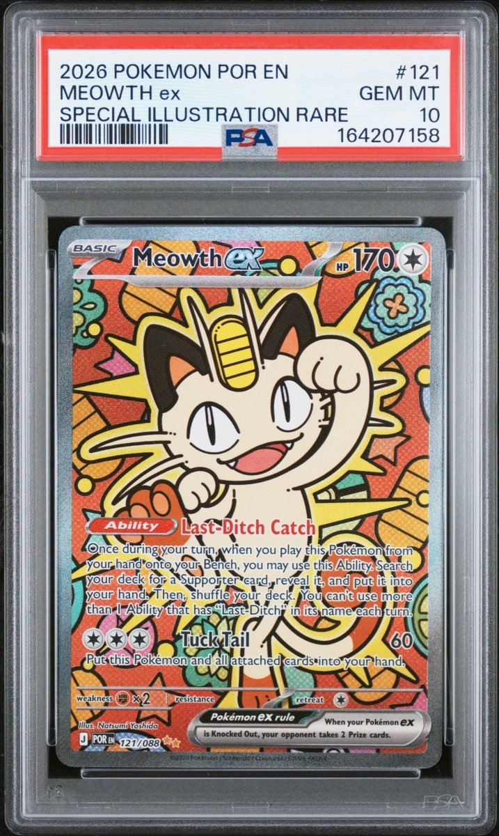 Pokémon - PSA 10 Meowth Ex 121/088 - Mega Cash Sydney
