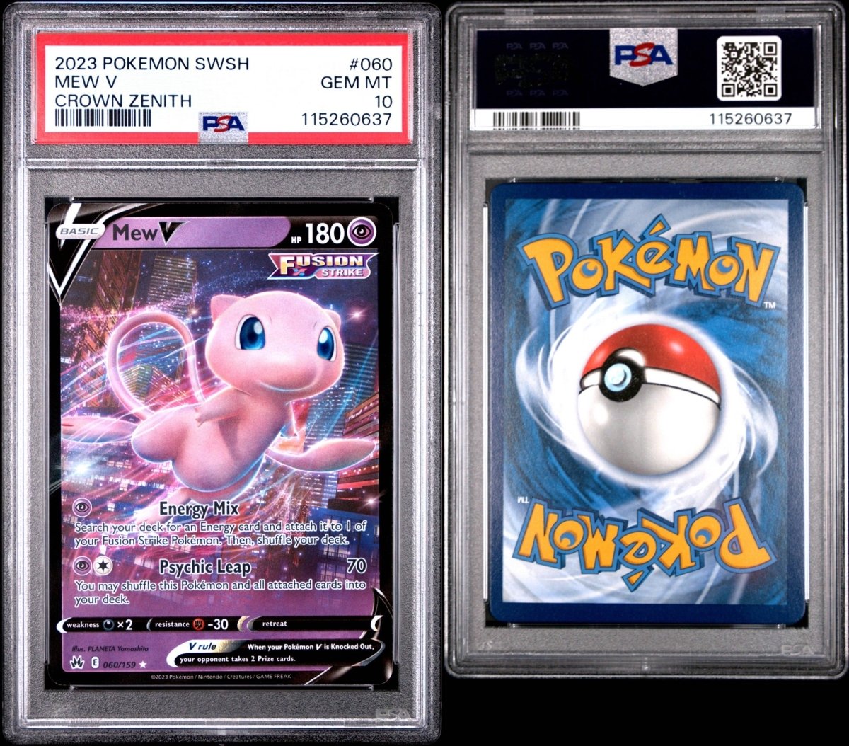 Pokémon - PSA 10 - Mew V - 060/159 - Crown Zenith - Mega Cash Sydney