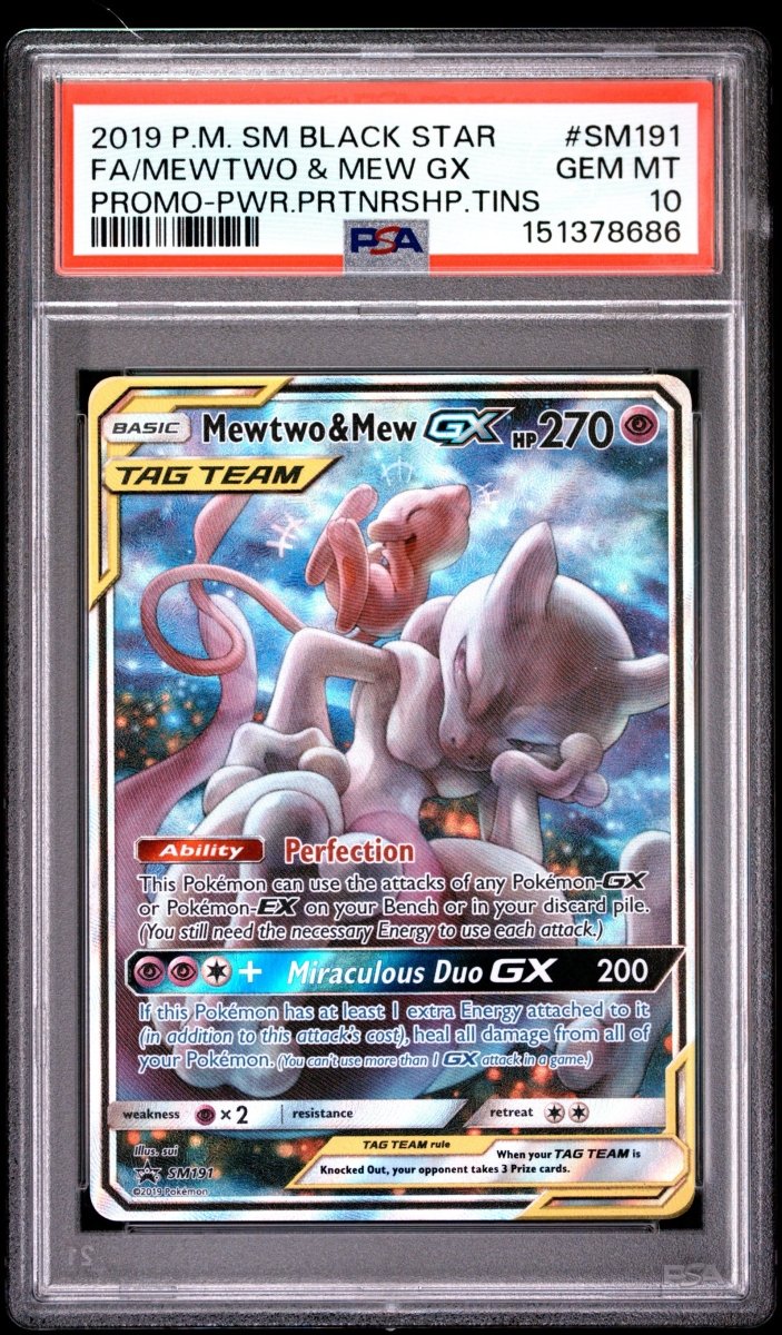 Pokémon - PSA 10 Mewtwo & Mew SM191 - Mega Cash Sydney