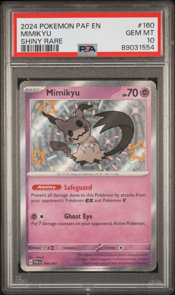 Pokemon - PSA 10 Mimikyu Shiny Rare 160/091 - Mega Cash Sydney