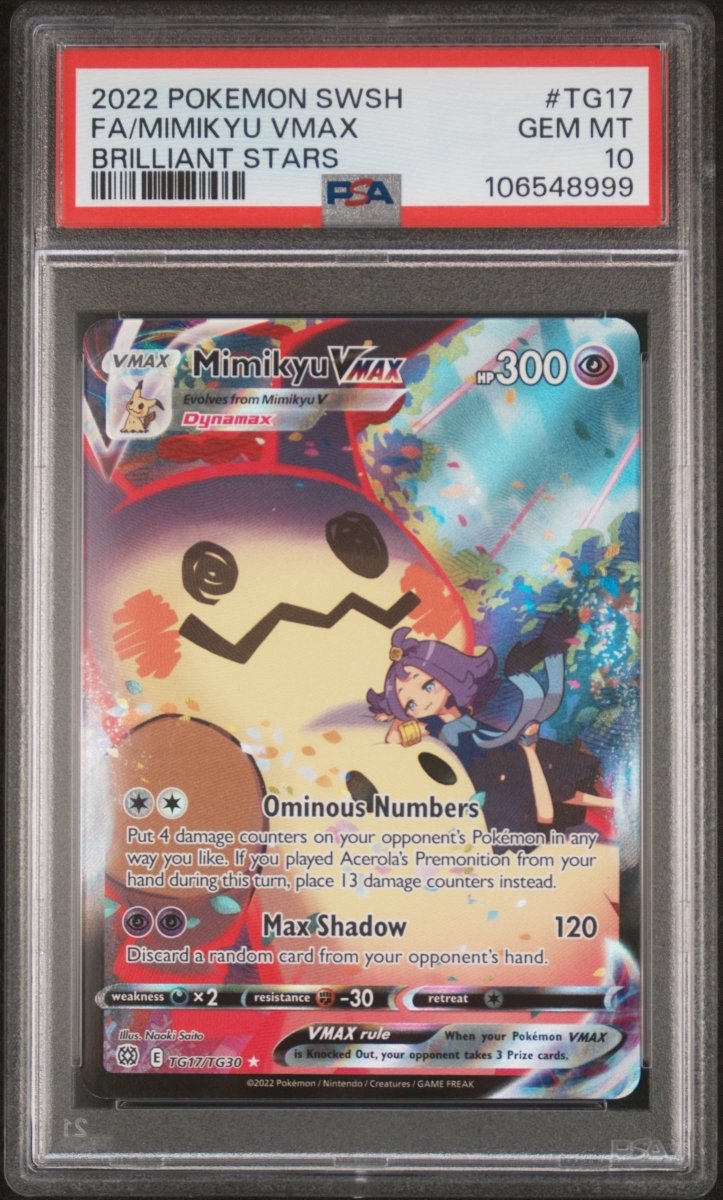 Pokemon PSA 10 Mimikyu VMAX TG17/TG30 Brilliant Stars - Mega Cash Sydney