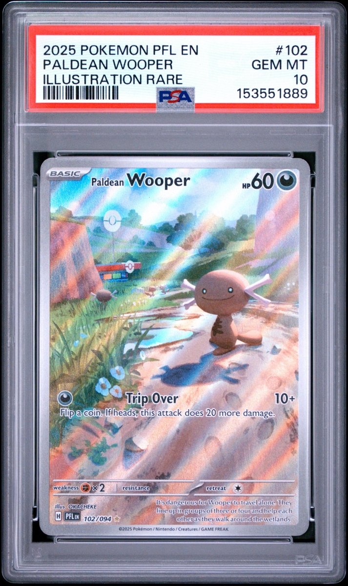 Pokémon - PSA 10 Paldean Wooper 102/094 Phantasmal Flames - Mega Cash Sydney