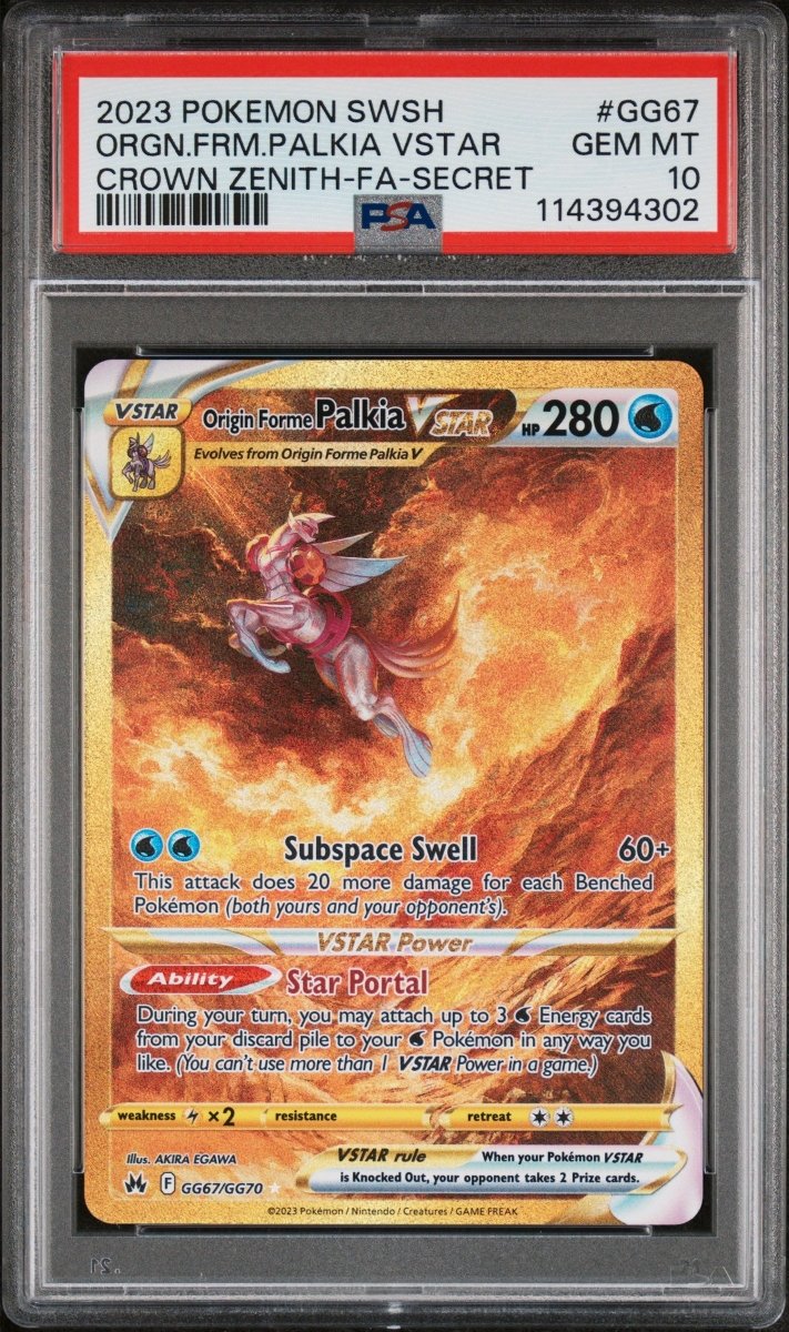 Pokemon - PSA 10 Palkia Vstar GG67/GG70 Crown Zenith - Mega Cash Sydney