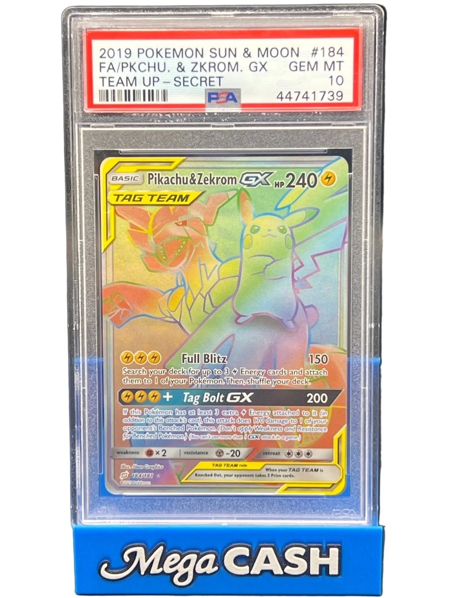 Pokémon - PSA 10 Pikachu & Zekrom GX 184/181 Team Up - Mega Cash Sydney