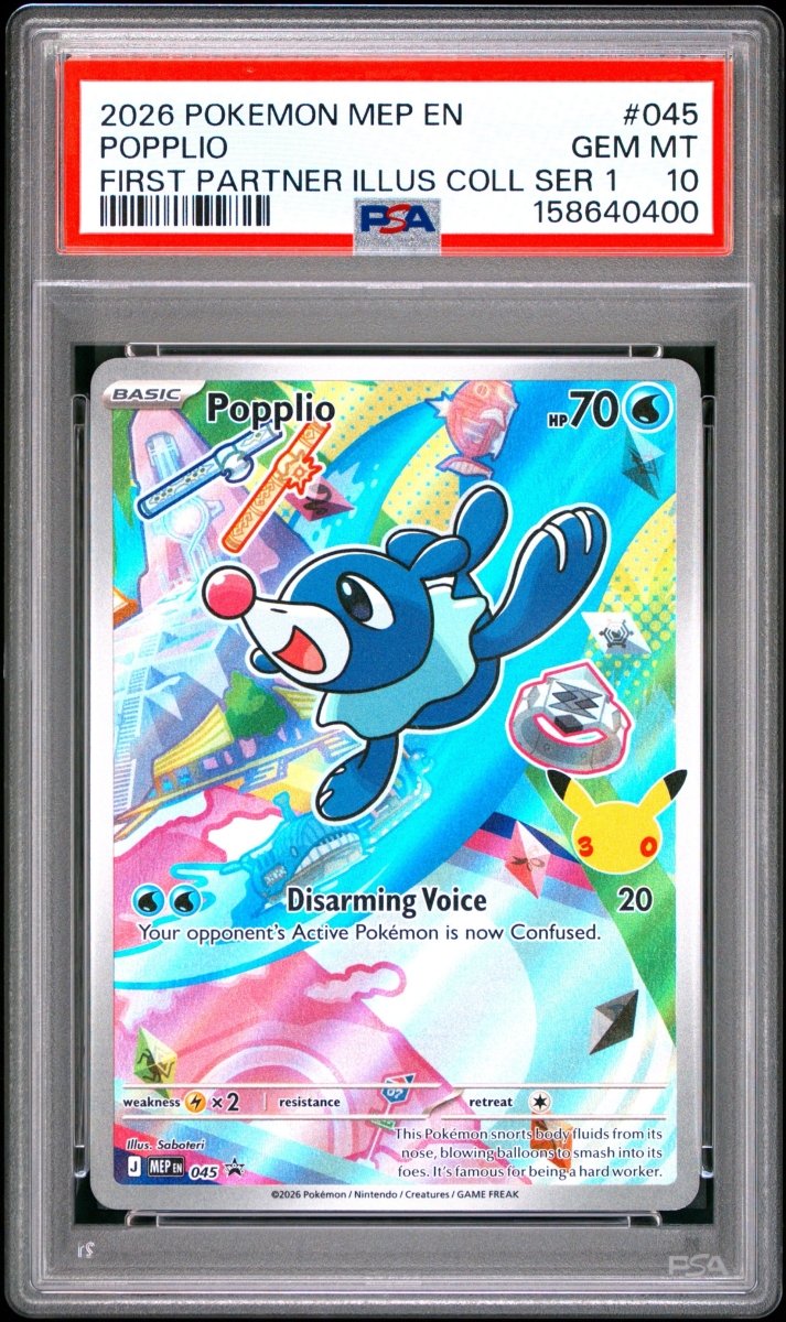 Pokémon - PSA 10 Popplio MEP045 First Partner Series 1 - Mega Cash Sydney