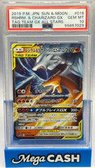 Pokémon - PSA 10 Reshiram & Charizard GX 016/173 Tag Team Gx All Stars JPN - Mega Cash Sydney