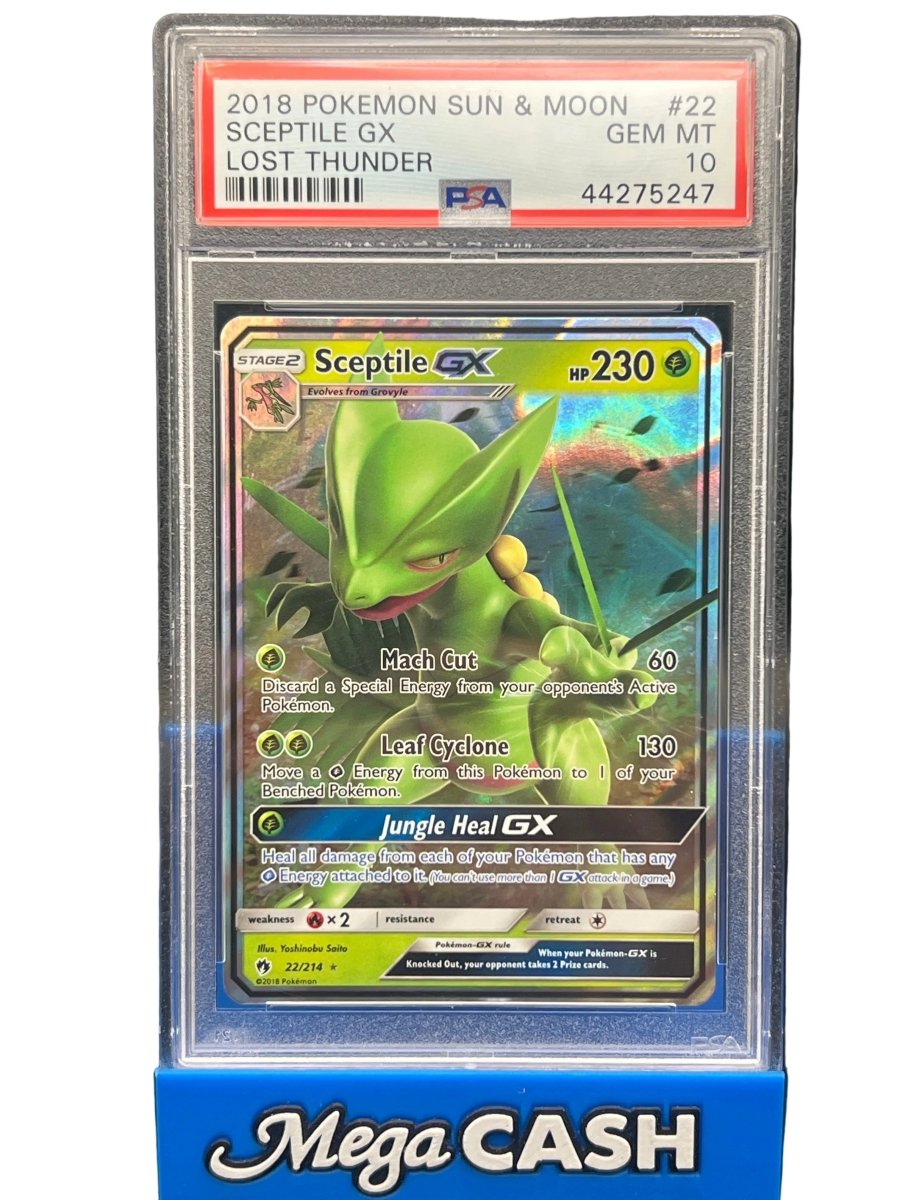 POKÉMON - PSA 10 - Sceptile Gx - 22/214 - Lost Thunder - Mega Cash Sydney