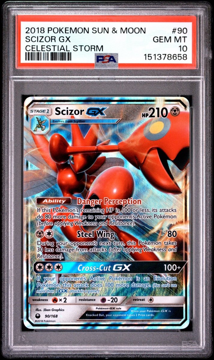 Pokémon - PSA 10 Scizor GX 90/168 Celestial Storm - Mega Cash Sydney