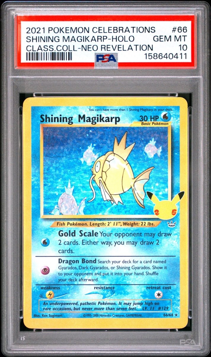 Pokémon - PSA 10 Shining Magikarp 66/64 Celebrations - Mega Cash Sydney