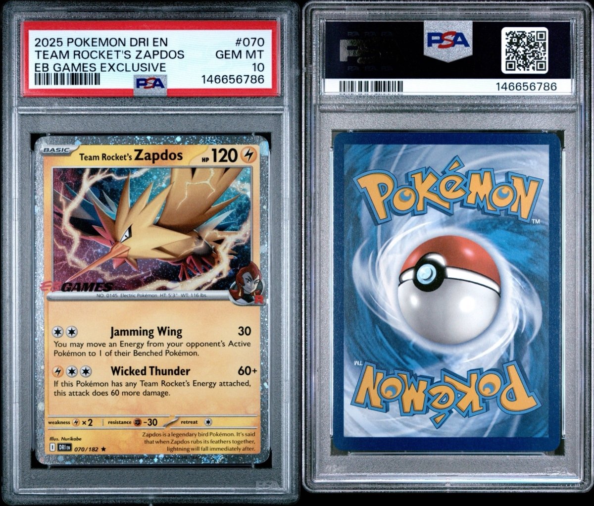 Pokemon - PSA 10 - Team Rocket’s Zapdos EB Games Promo - Mega Cash Sydney