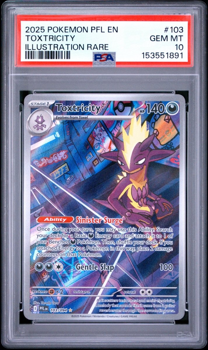 Pokémon - PSA 10 Toxtricity 103/094 Phantasmal Flames - Mega Cash Sydney