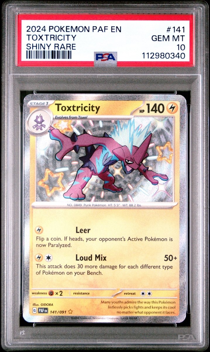 Pokémon - PSA 10 Toxtricity - 141/091 Paldean Fates - Mega Cash Sydney