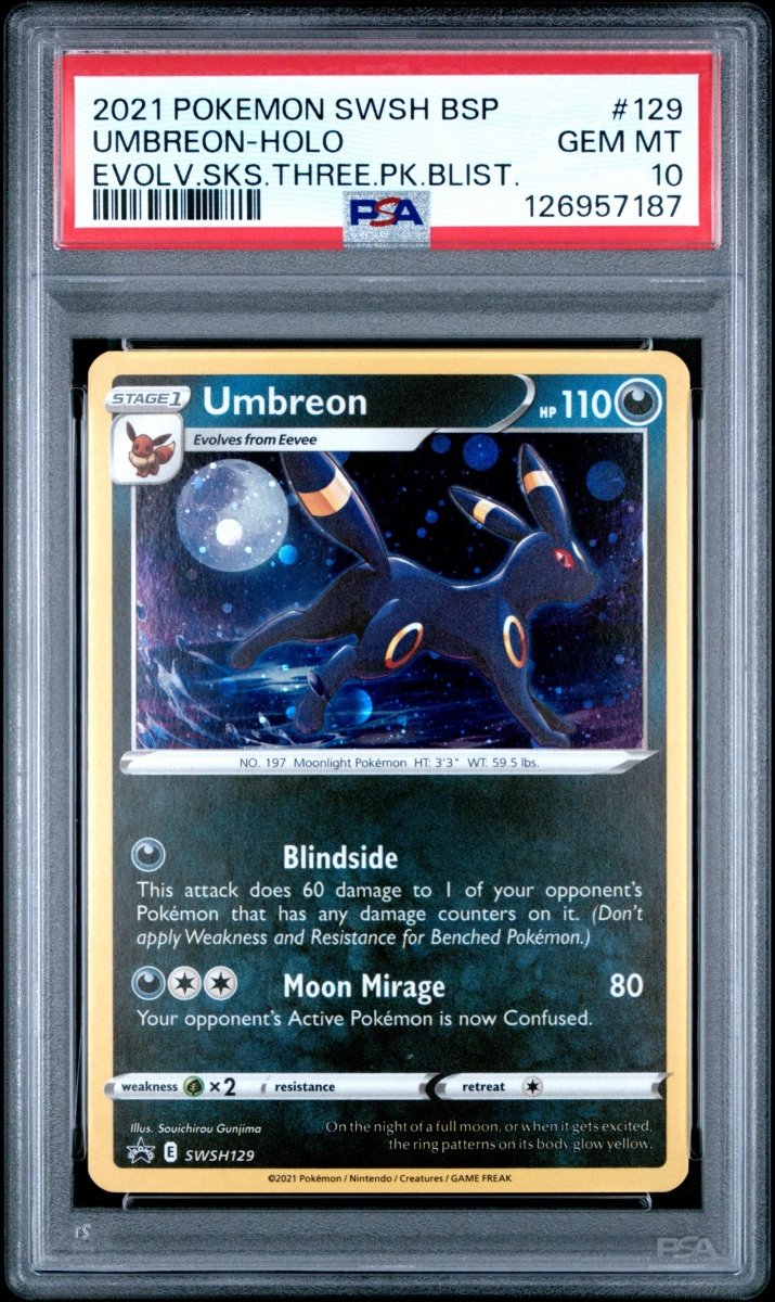 POKÉMON - PSA 10 Umbreon 3 Pack Promo SWSH129 - Mega Cash Sydney