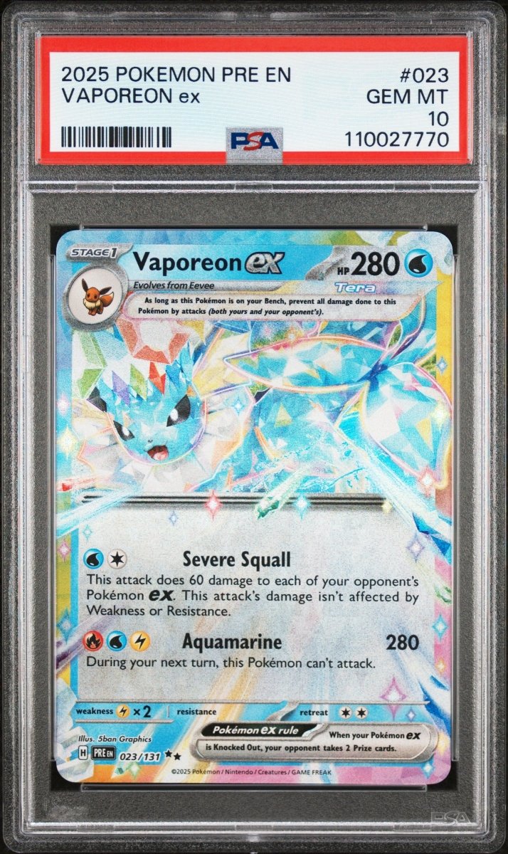 Pokemon - PSA 10 Vaporeon Ex 023/131 Prismatic Evolutions - Mega Cash Sydney