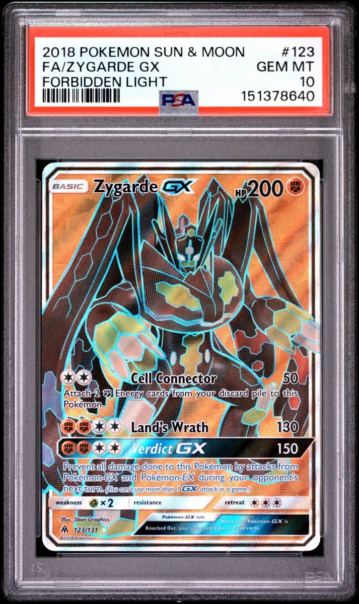 Pokémon - PSA 10 Zygarde GX 123/131 Forbidden Light - Mega Cash Sydney