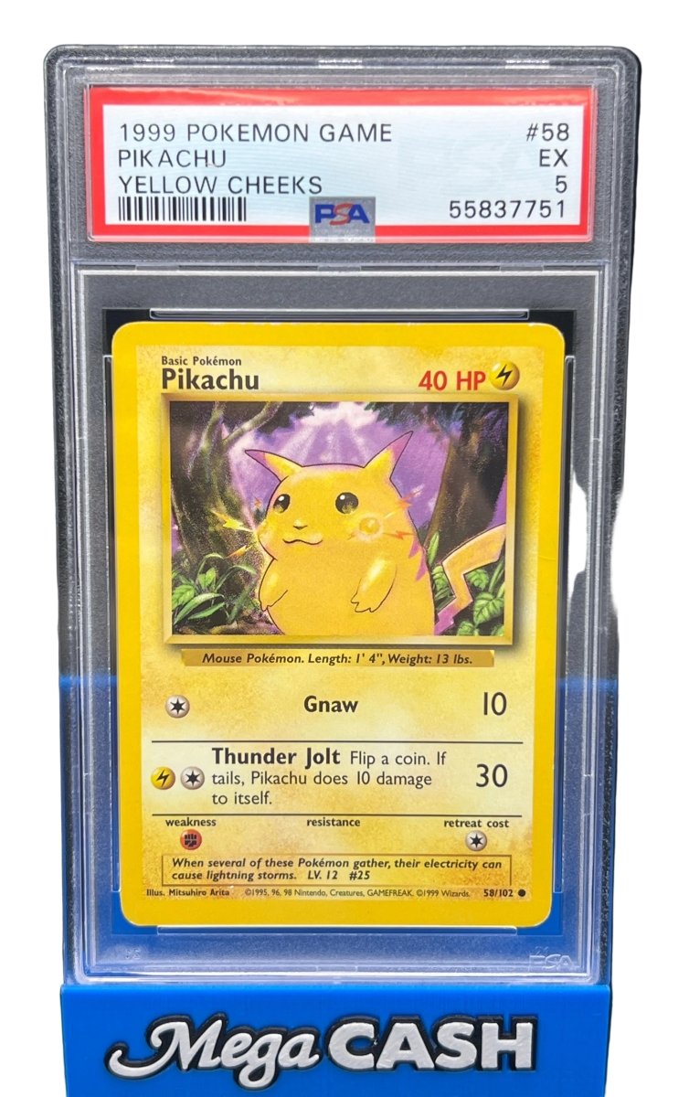 Pokémon - PSA 5 Pikachu Yellow Cheeks 58/102 Base Set - Mega Cash Sydney