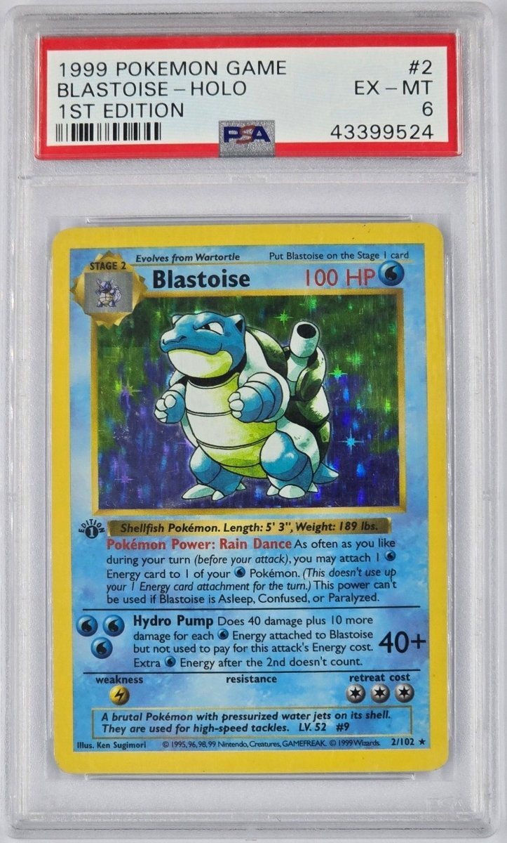 Pokemon - PSA 6 1st Edition Blastoise 2/102 - Mega Cash Sydney