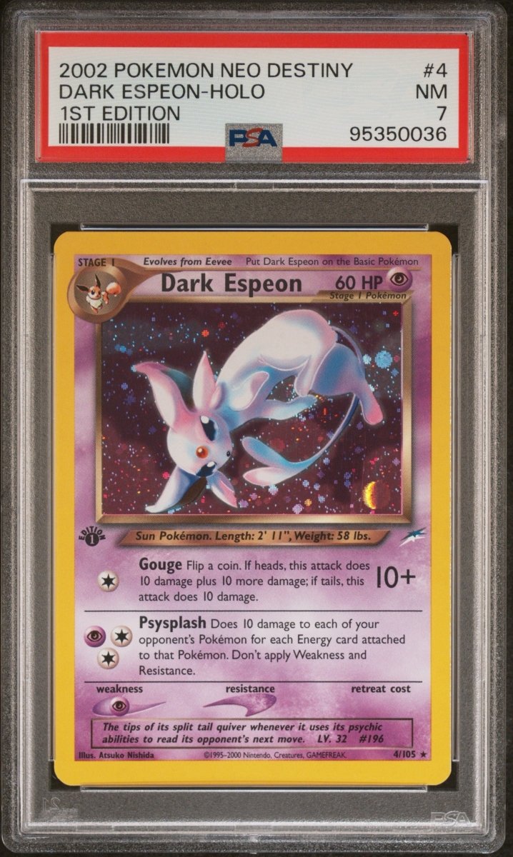 Pokémon - PSA 7 1ST Edition Dark Espeon 4/105 Neo Destiny - Mega Cash Sydney
