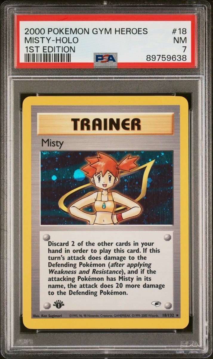 Pokemon - PSA 7 Misty 18/132 Holo 1st Edition Gym Heroes - Mega Cash Sydney