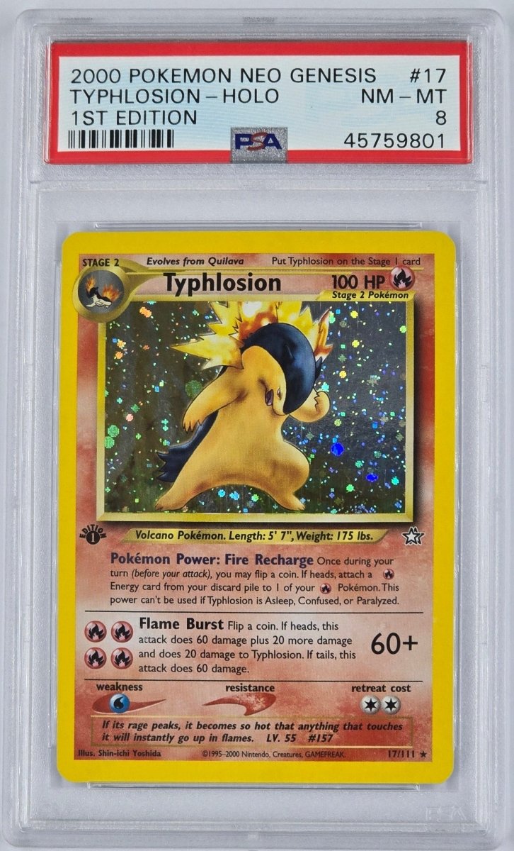 Pokemon - PSA 8 1st Edition Typhlosion 17/111 Neo Genesis - Mega Cash Sydney