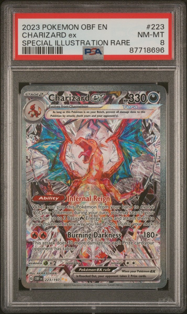 Pokémon - PSA 8 - Charizard EX - 223/197 - Obsidian Flames - Mega Cash Sydney
