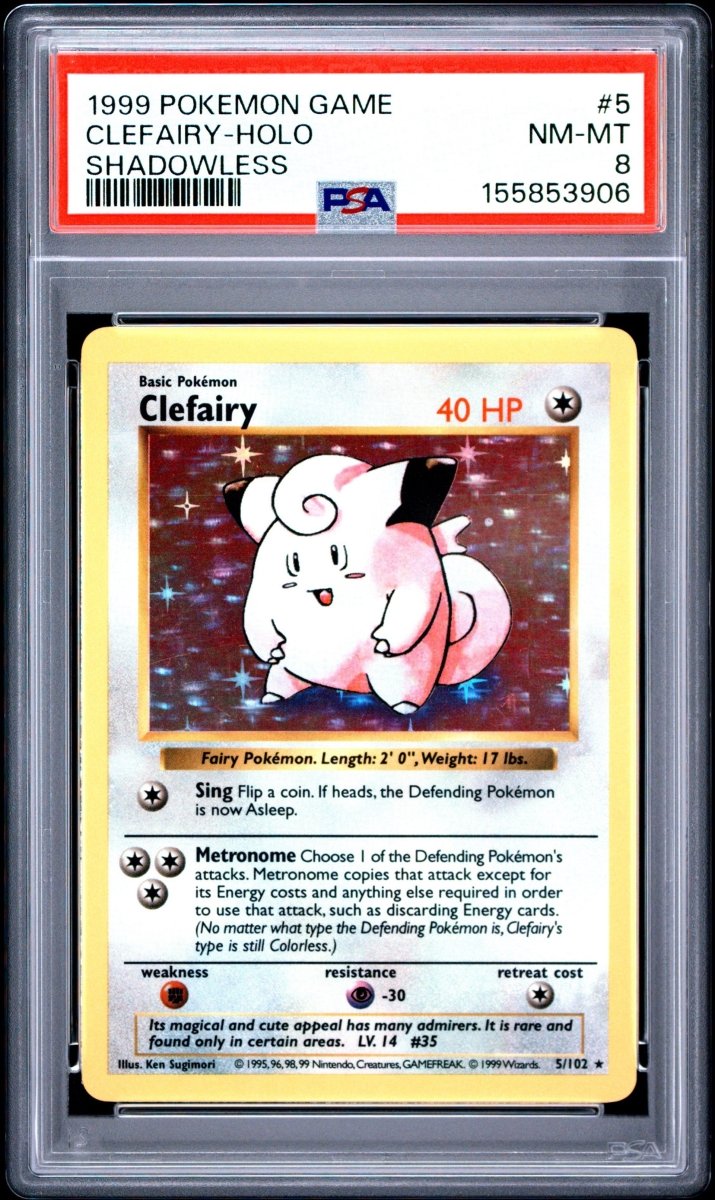 Pokémon - PSA 8 - Clefairy Holo 5/102 - Shadowless Base Set - Mega Cash Sydney