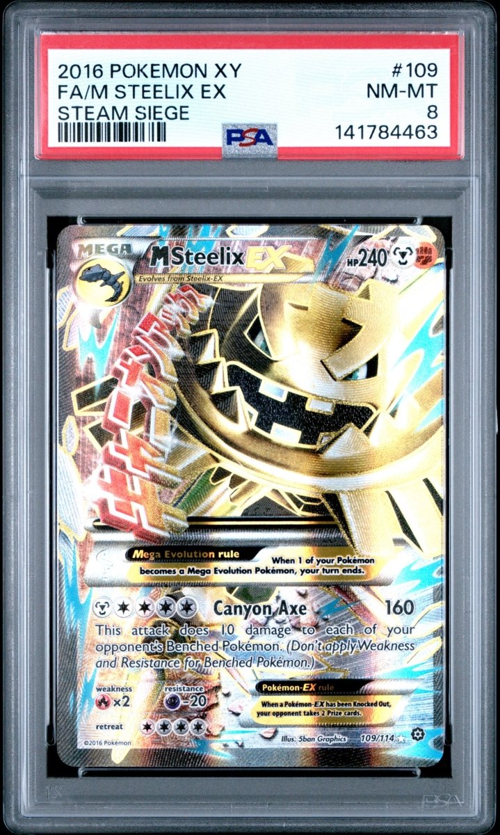 Pokémon - PSA 8 M Steelix Ex 109/114 XY Steam Siege - Mega Cash Sydney