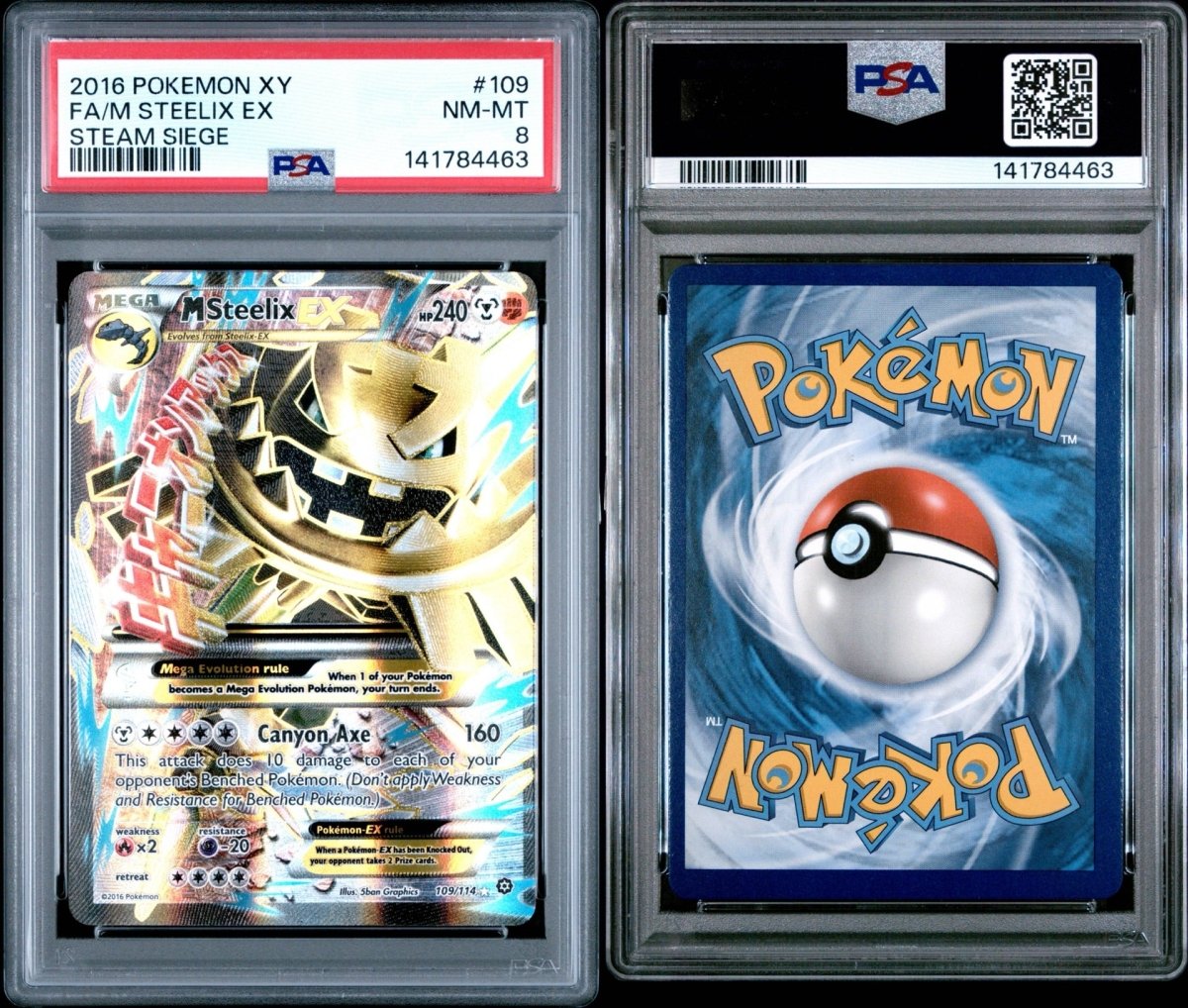 Pokémon - PSA 8 M Steelix Ex 109/114 XY Steam Siege - Mega Cash Sydney